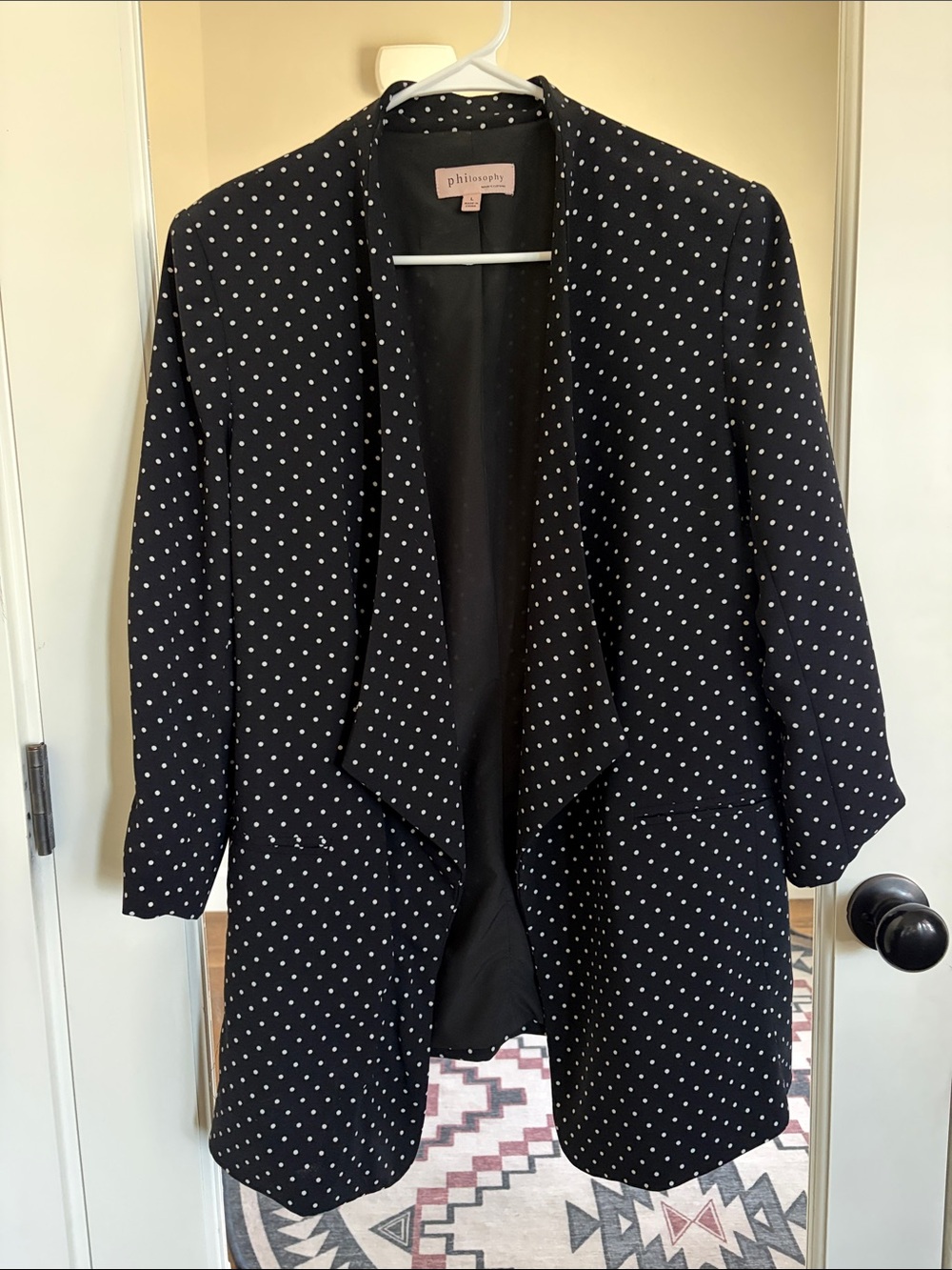 Philosophy Black Blazer with White Polka Dots